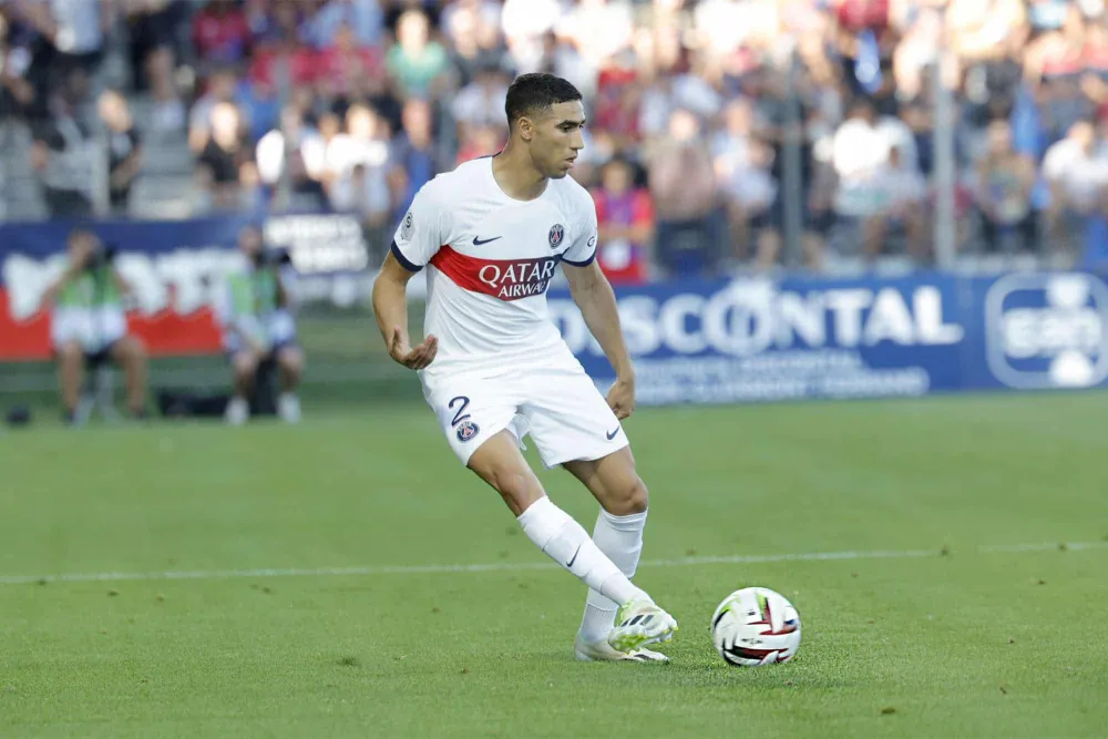 Achraf Hakimi lors d'un match du PSG (PSG.FR)