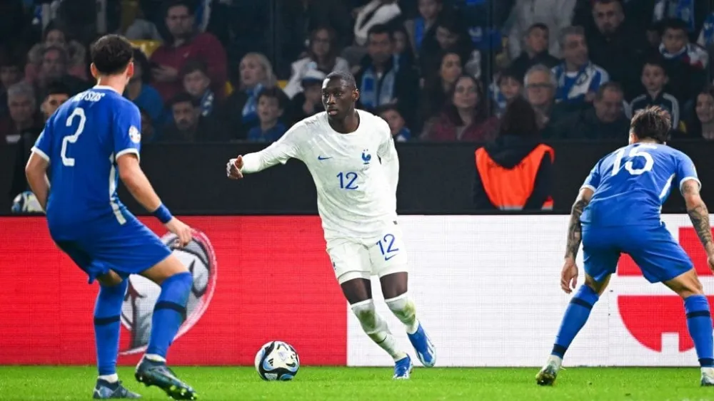 Randal Kolo Muani avec les Bleus (PSG.FR)