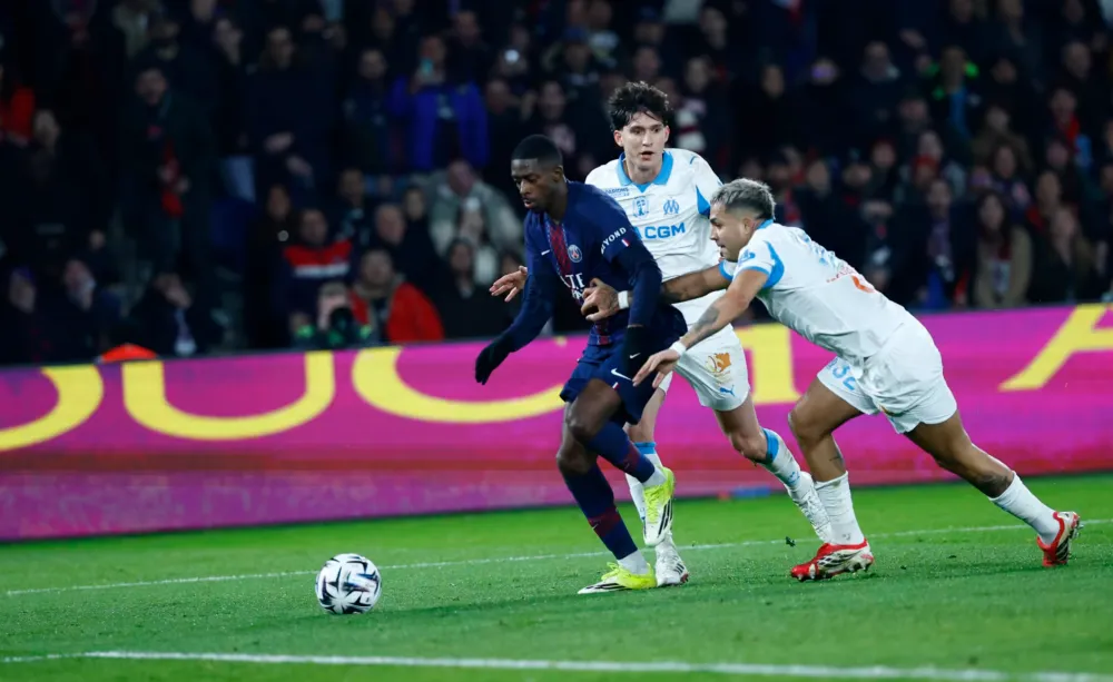 Ousmane Dembélé face à Balerdi et Medina face à l'OM (PSG.fr)