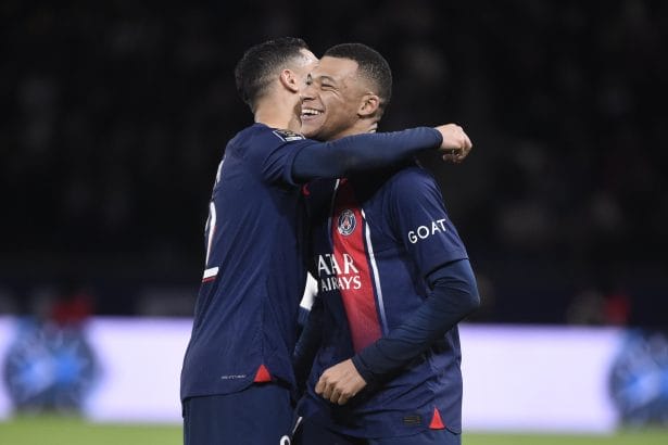 La joie d'Hakimi et Mbappé (PSG.FR)