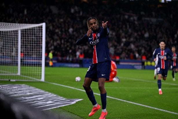 La joie de Bradley Barcola (PSG.FR)