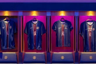 Le maillot du PSG orné sur logo Octobre Rose (PSG.fr)