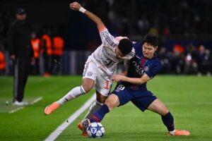 Kang-in Lee face au Bayern Munich (PSG.fr)