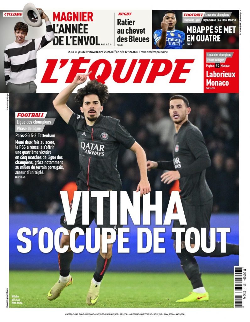 La Une de L'Equipe.