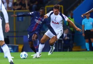 Ousmane Dembélé face à Tottenham (PSG.FR)