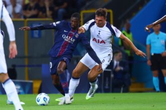 Ousmane Dembélé face à Tottenham (PSG.FR)