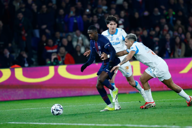 Ousmane Dembélé face à Balerdi et Medina face à l'OM (PSG.fr)